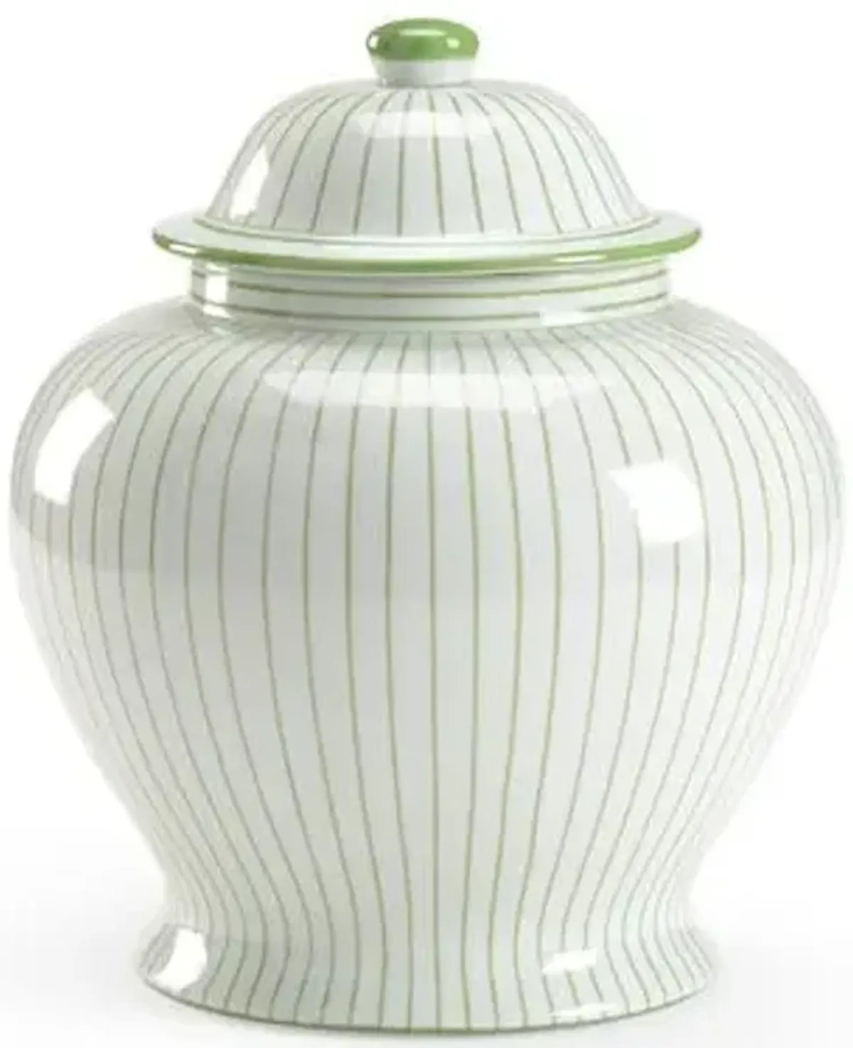 15" Castle Ginger Jar - White/Green - Chelsea House