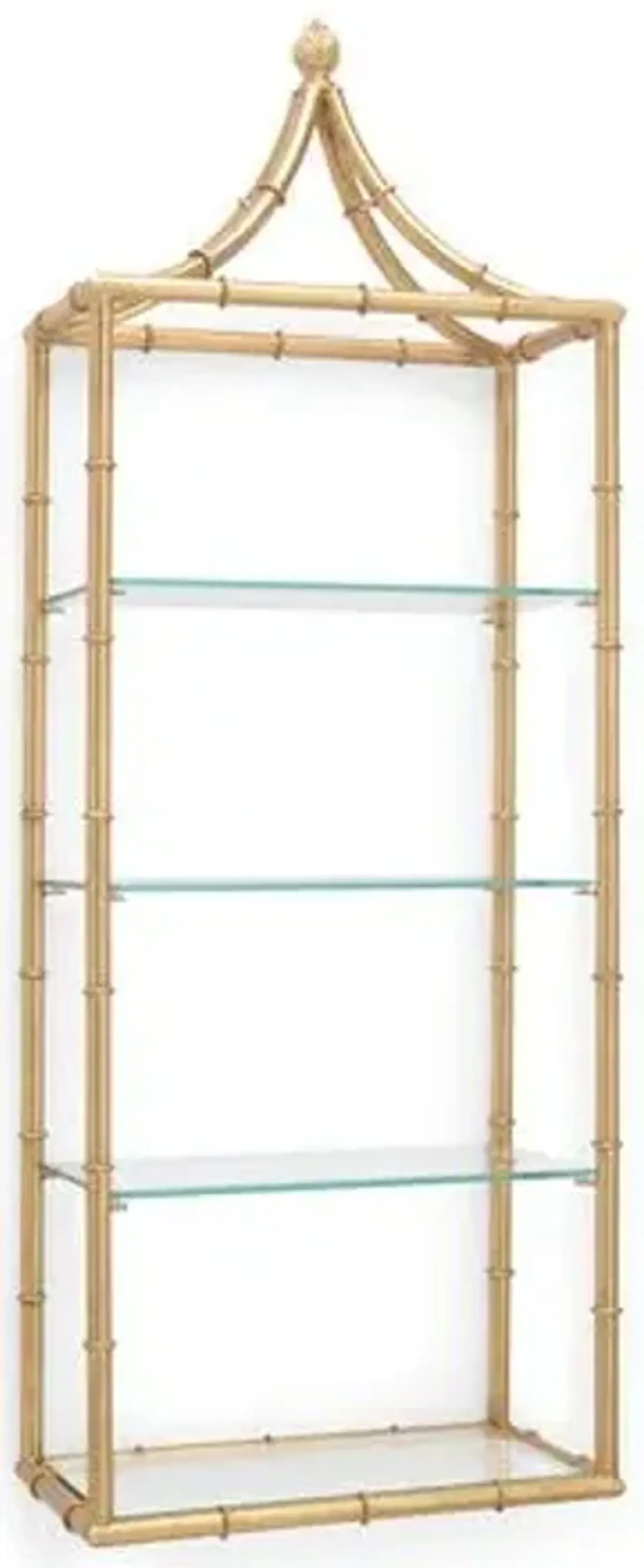 Pagoda Wall Étagère - Gold/Clear - Chelsea House