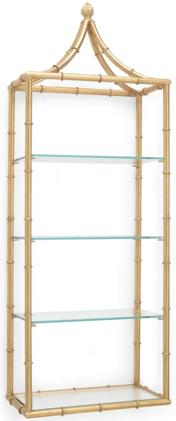 Pagoda Wall Étagère - Gold/Clear - Chelsea House