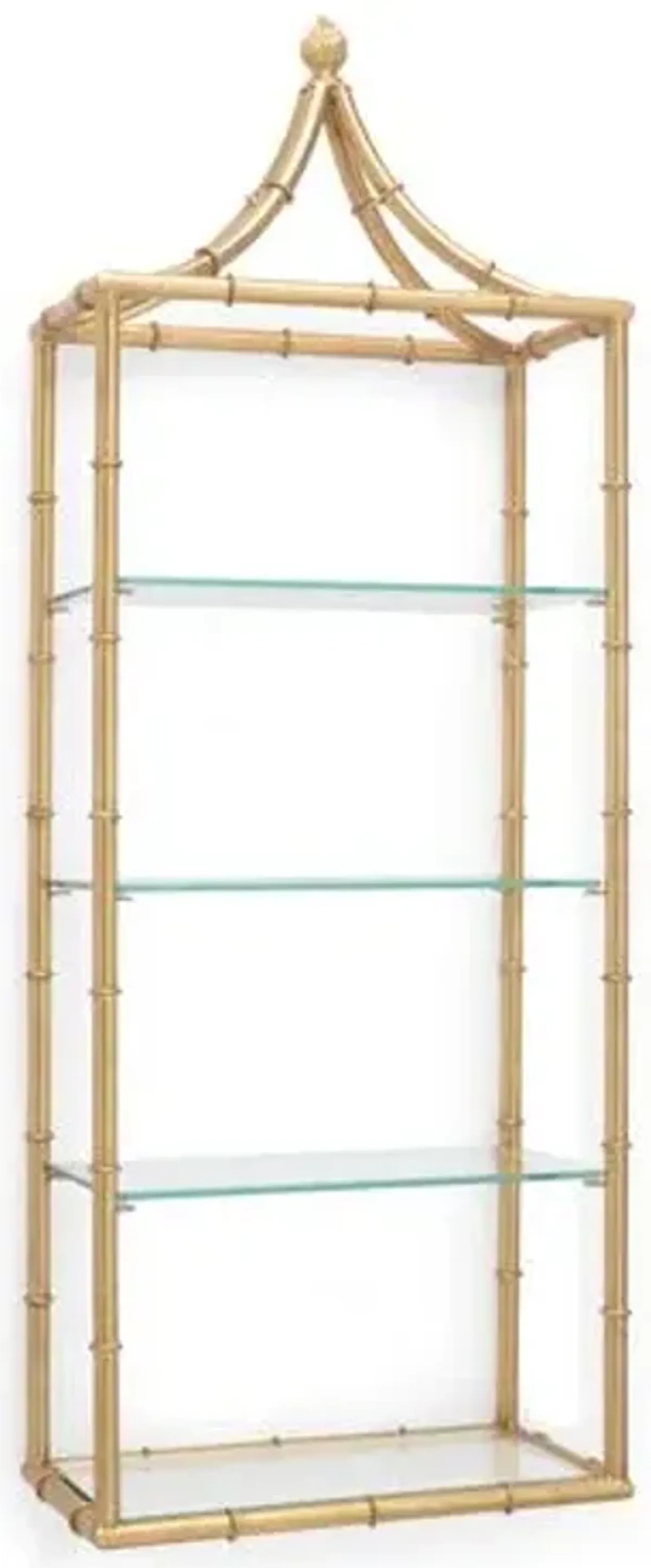 Pagoda Wall Étagère - Gold/Clear - Chelsea House