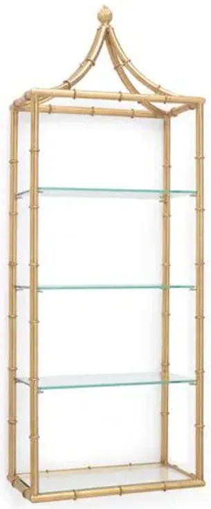 Pagoda Wall tagère - Gold/Clear - Chelsea House