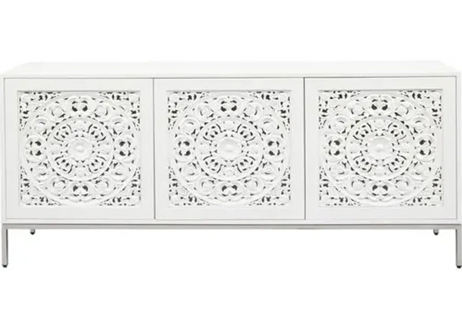 Antonia Hand Carved Sideboard - Matte White