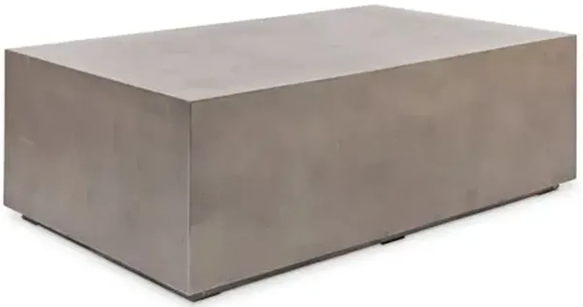 Elwood Indoor/Outdoor Square Concrete Coffee Table - Gray