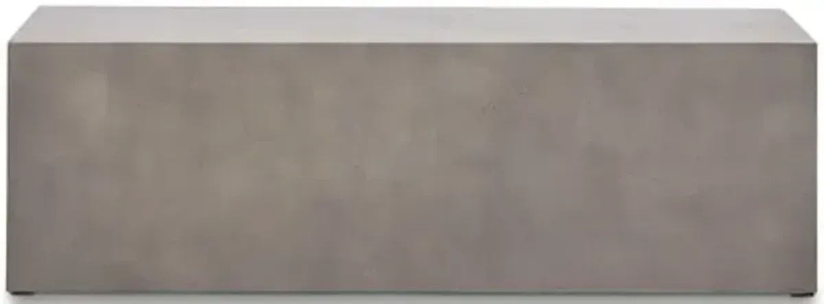 Elwood Indoor/Outdoor Rectangular Concrete Bench - Gray