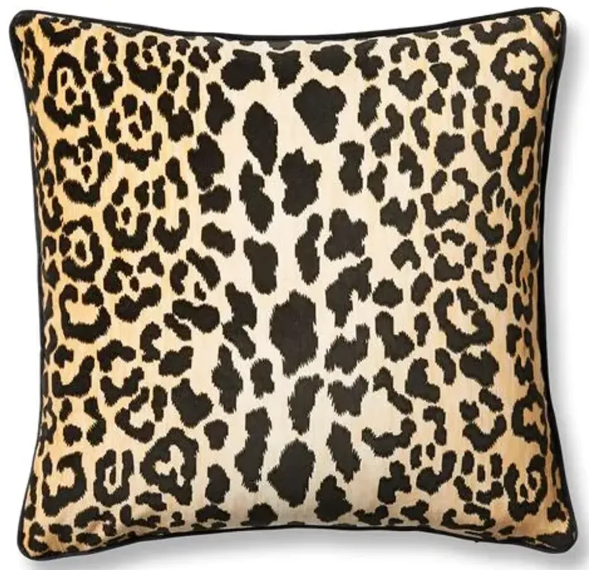 Leopard 19x19 Velvet Pillow - Brown/Black