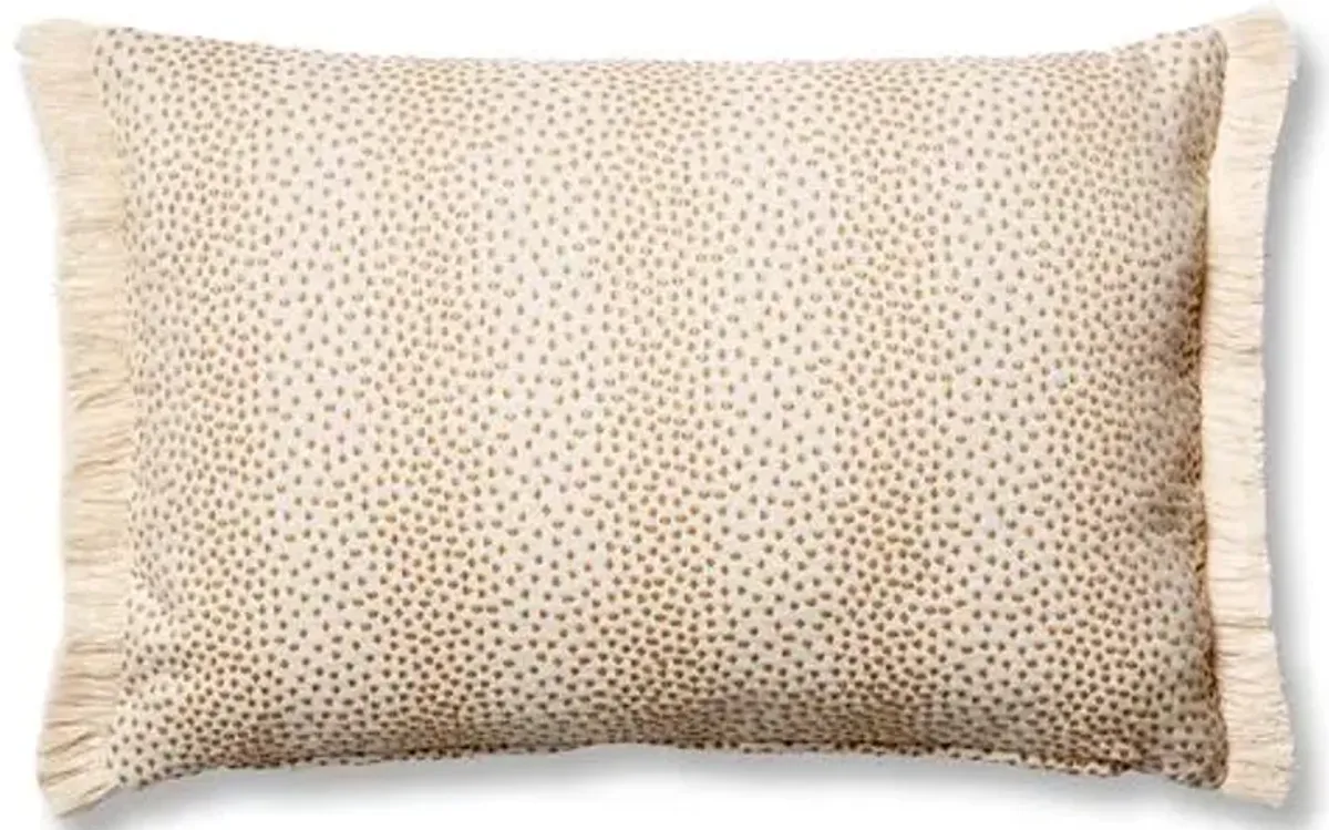 Imogen 12x18 Small Lumbar Pillow - Beige Dots