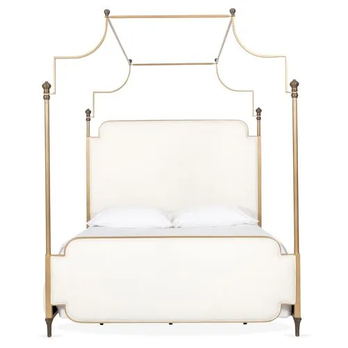 Loren Canopy Bed - Gold