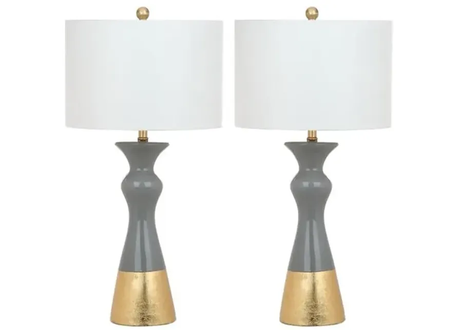 Set of 2 Mona Table Lamps - Gray/White