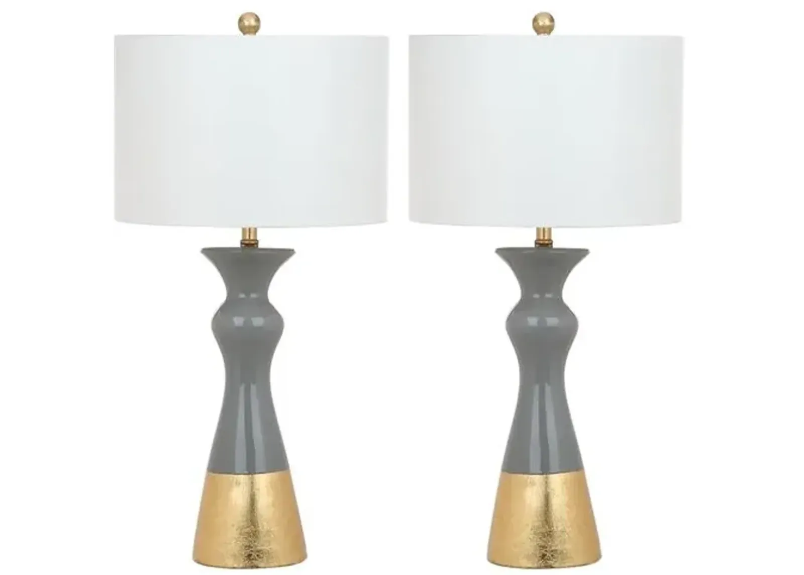 Set of 2 Mona Table Lamps - Gray/White