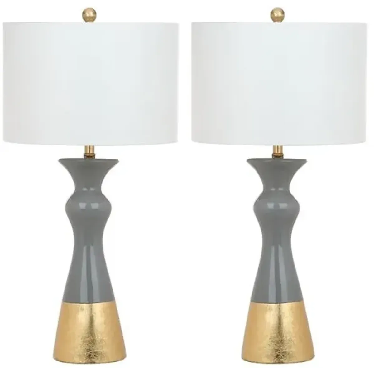 Set of 2 Mona Table Lamps - Gray/White