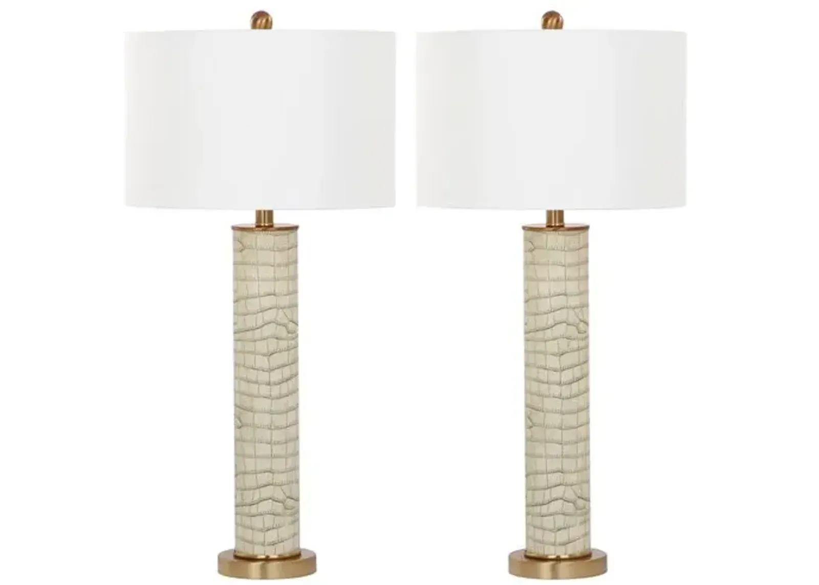 Set of 2 Cara Table Lamps - Cream