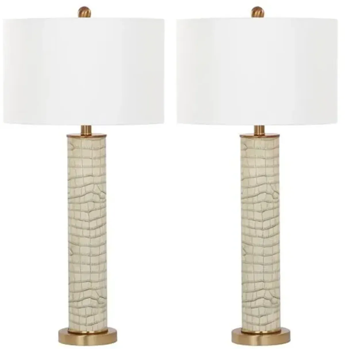 Set of 2 Cara Table Lamps - Cream