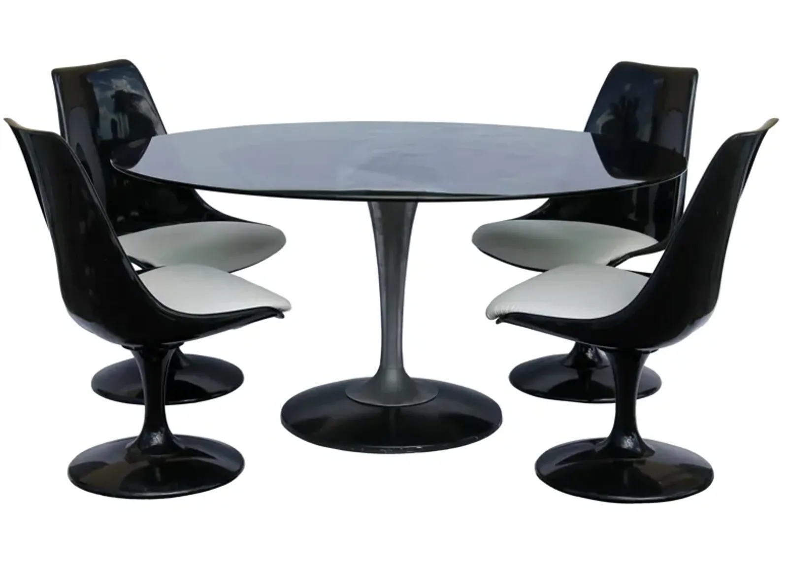 1960s Knoll-Style Dining Set - 5 Pcs - Something Vintage - Black