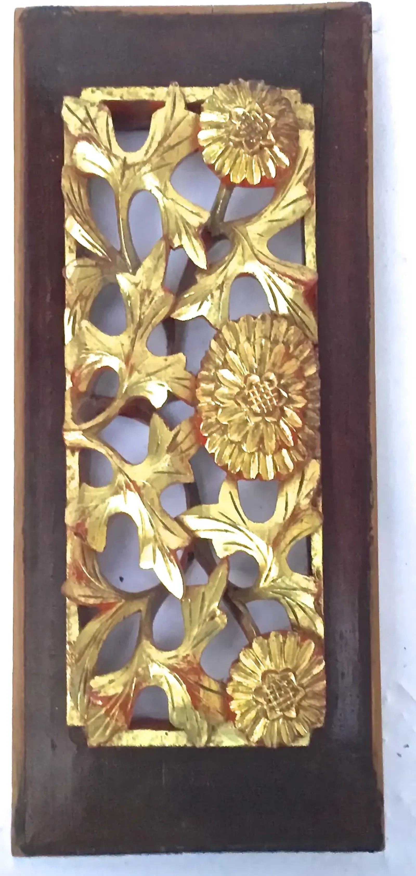 Hand-Carved Floral Panel - Vermilion Designs - Beige