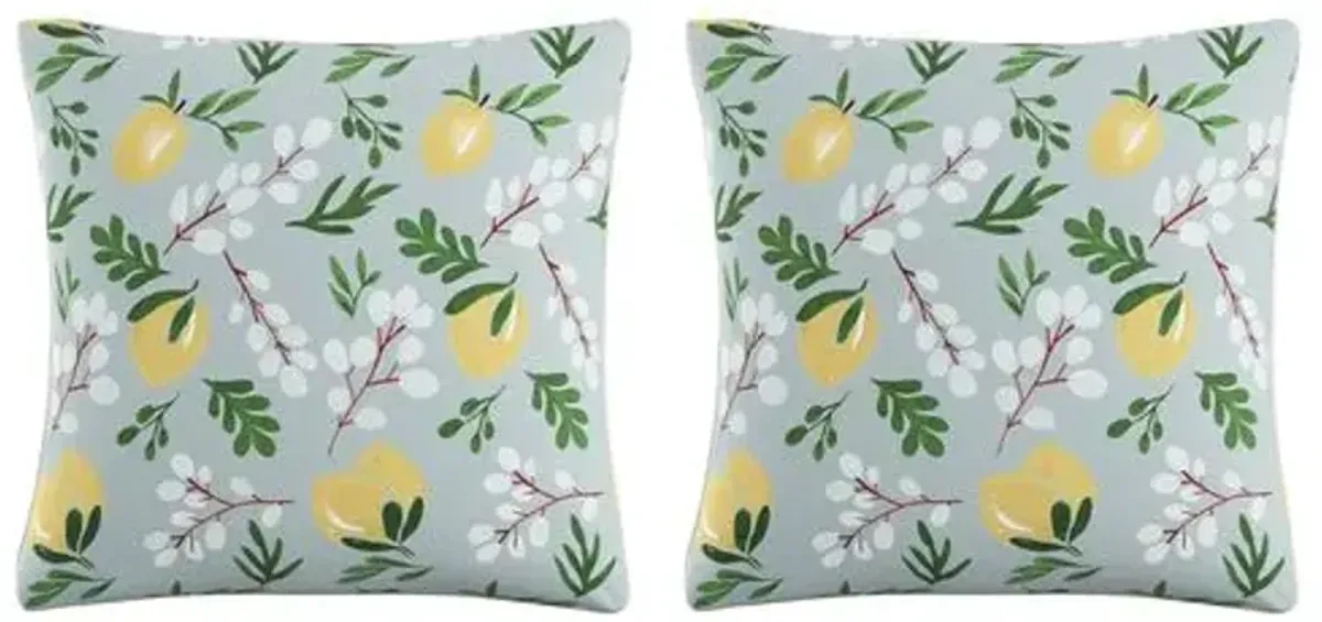 Lemon Blossom Lemon Blossom Pillow Set Blue