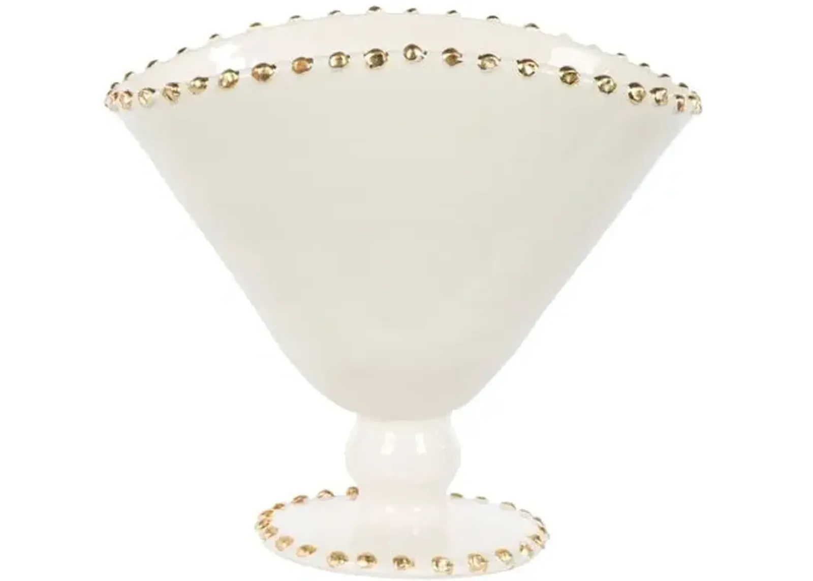 Button Small Vase - Cream/Gold - Bradburn Home