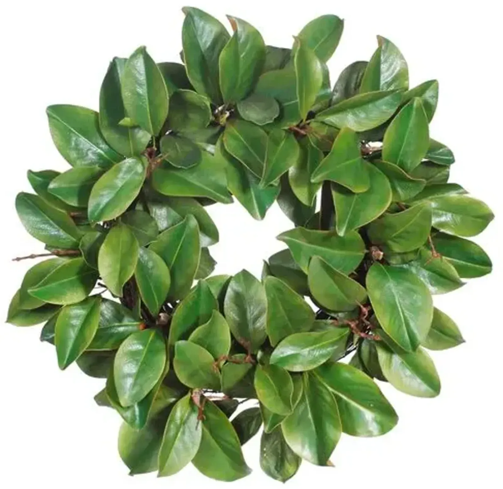 22" Magnolia Leaf Wreath - Faux - Handcrafted - Green