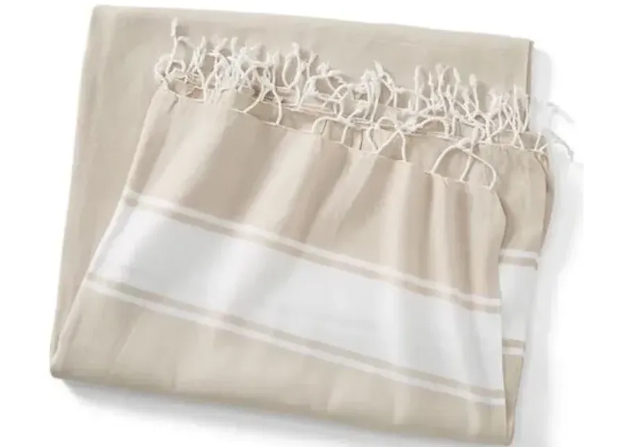 Basic Coverlet - Sand/White - Turkish T - Beige