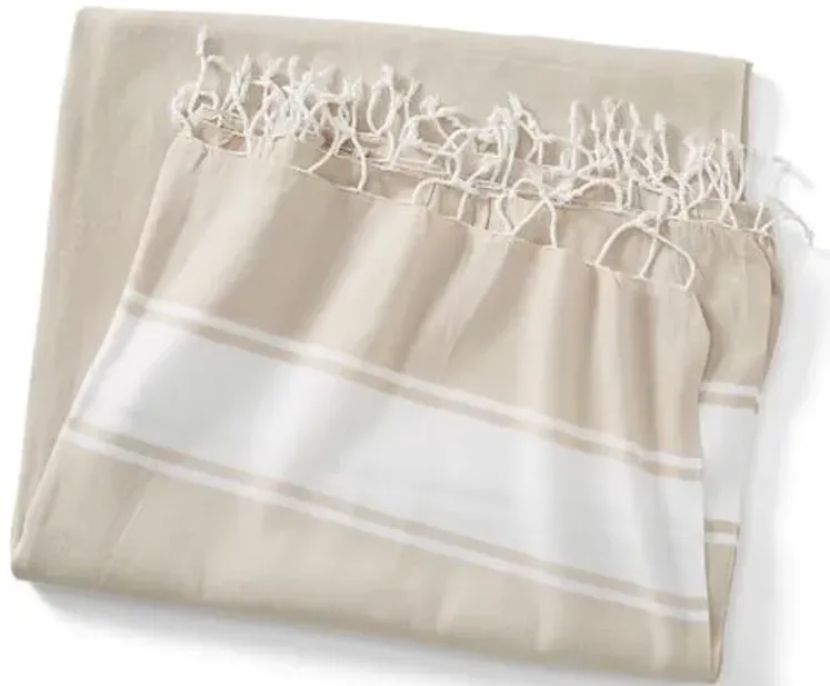 Basic Coverlet - Sand/White - Turkish T - Beige