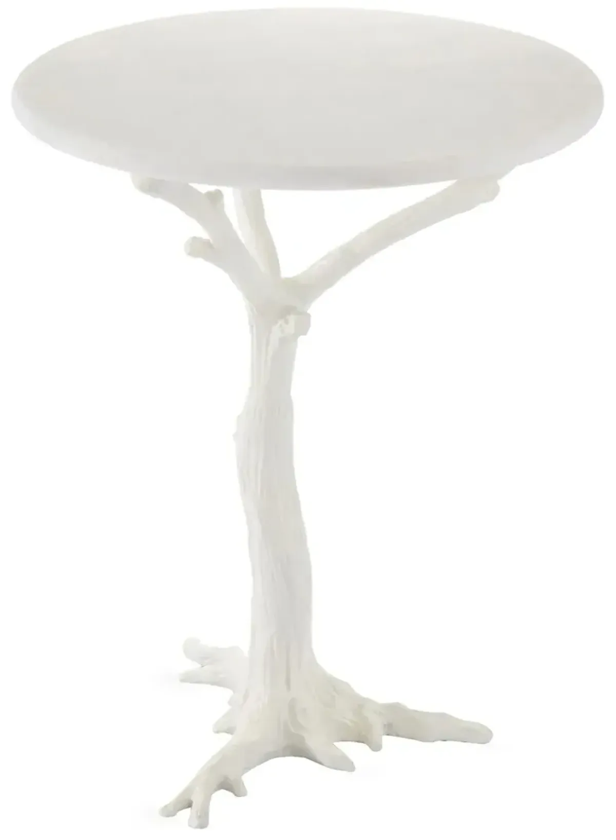 Faux-Bois Side Table, White