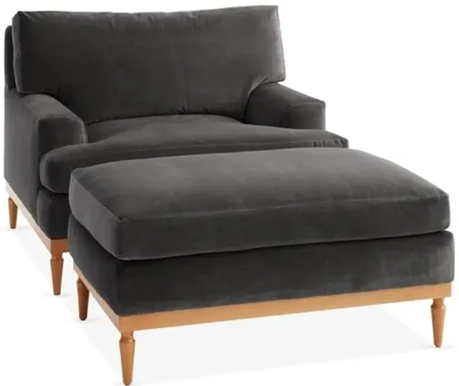 Sutton Velvet Club Chair & Ottoman Set