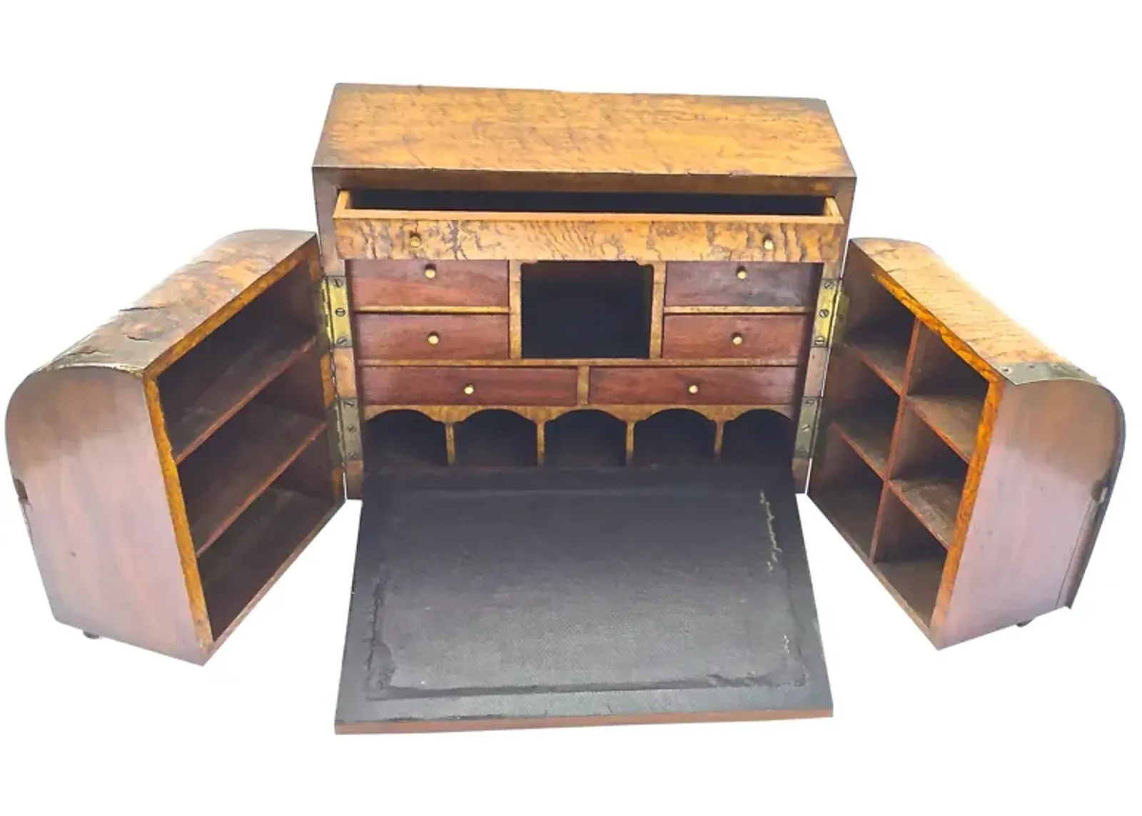 Antique Portable Traveling Folding Desk - Vermilion Designs - Brown