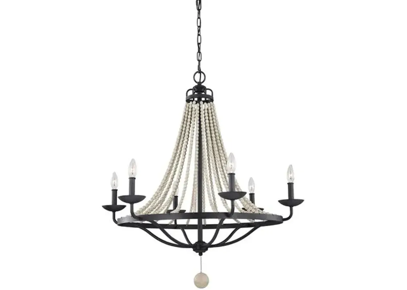 Visual Comfort - Nori 6-Light Chandelier - Weathered Zinc/Gray - Black