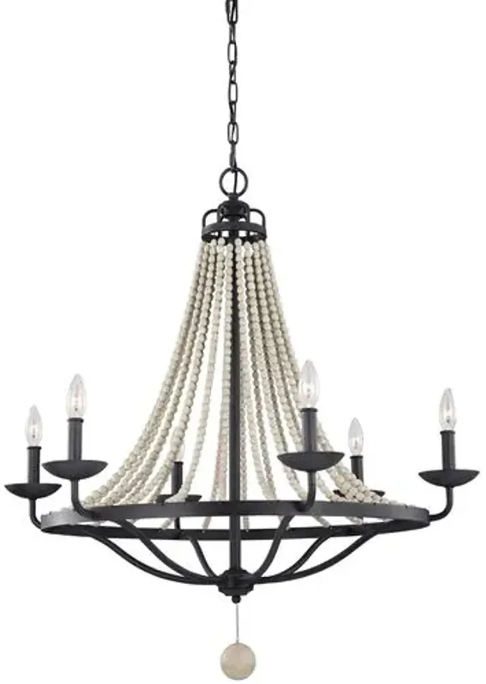 Visual Comfort - Nori 6-Light Chandelier - Weathered Zinc/Gray - Black