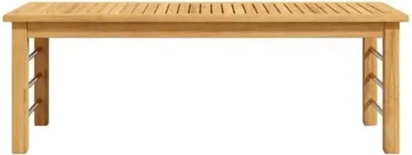 Summer Outdoor Teak Coffee Table - Natural/Silver
