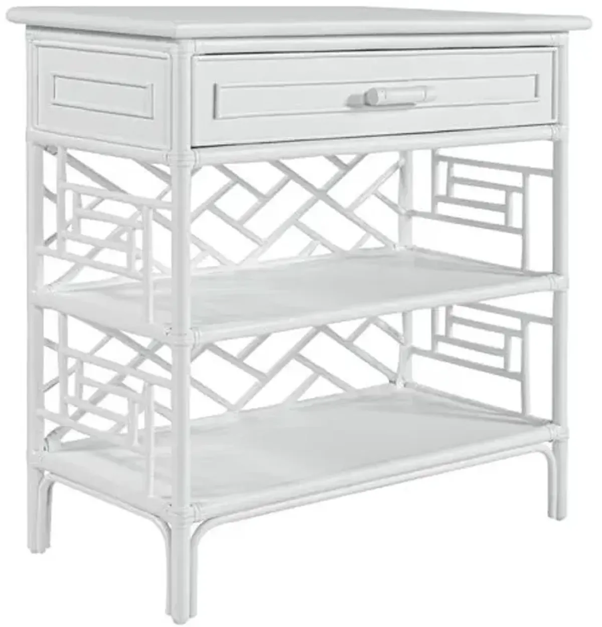 Chippendale Nightstand - White