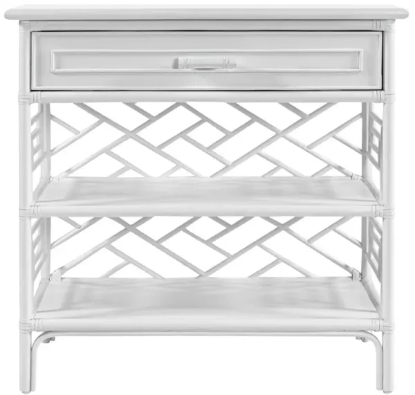 Chippendale Nightstand, White
