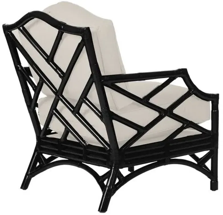 Chippendale Accent Chair - Black - White, Comfortable, Durable, Cushioned