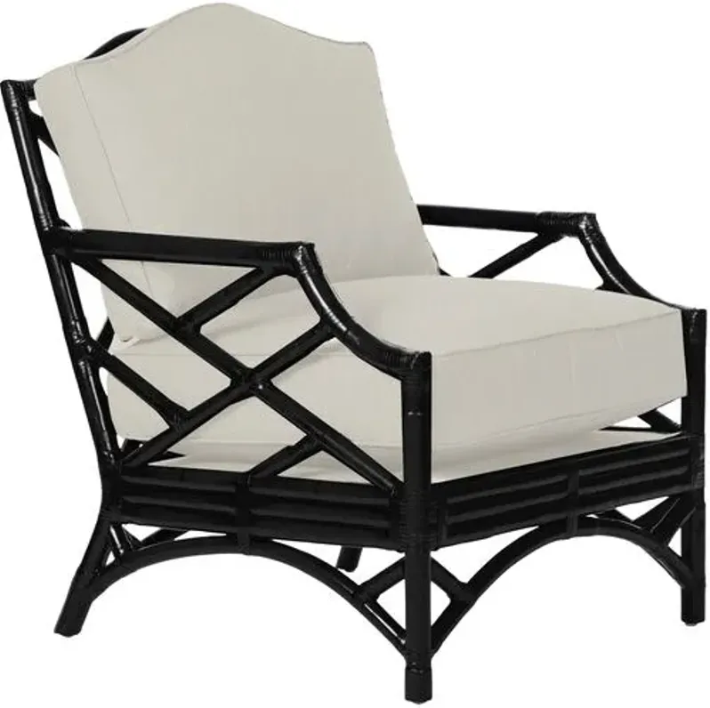 Chippendale Accent Chair - Black - White, Comfortable, Durable, Cushioned