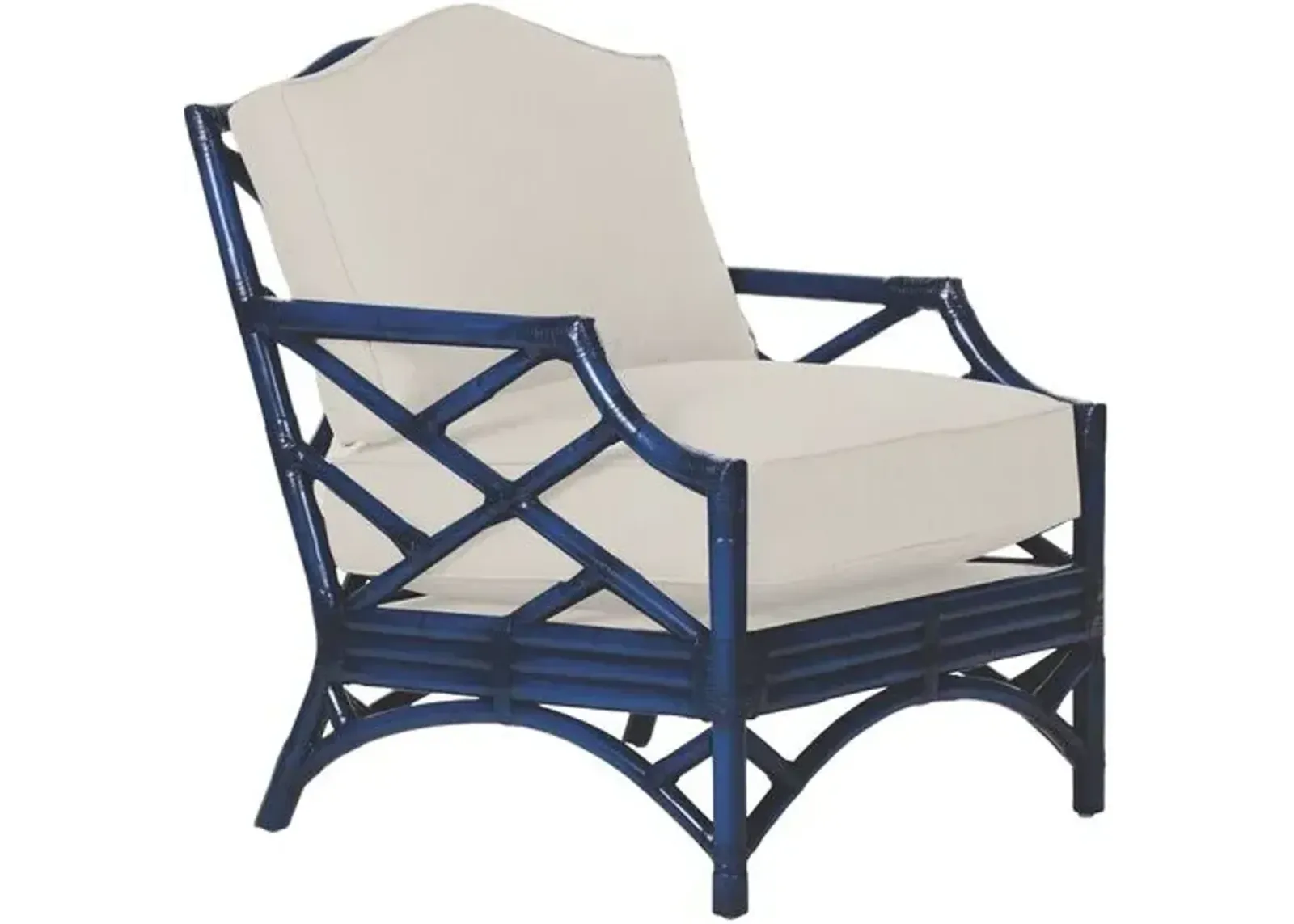 Chippendale Accent Chair - Navy - White, Comfortable, Durable, Cushioned