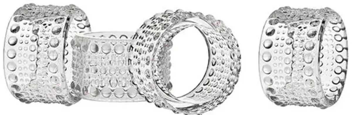 Set of 4 Lumina Napkin Rings - Clear