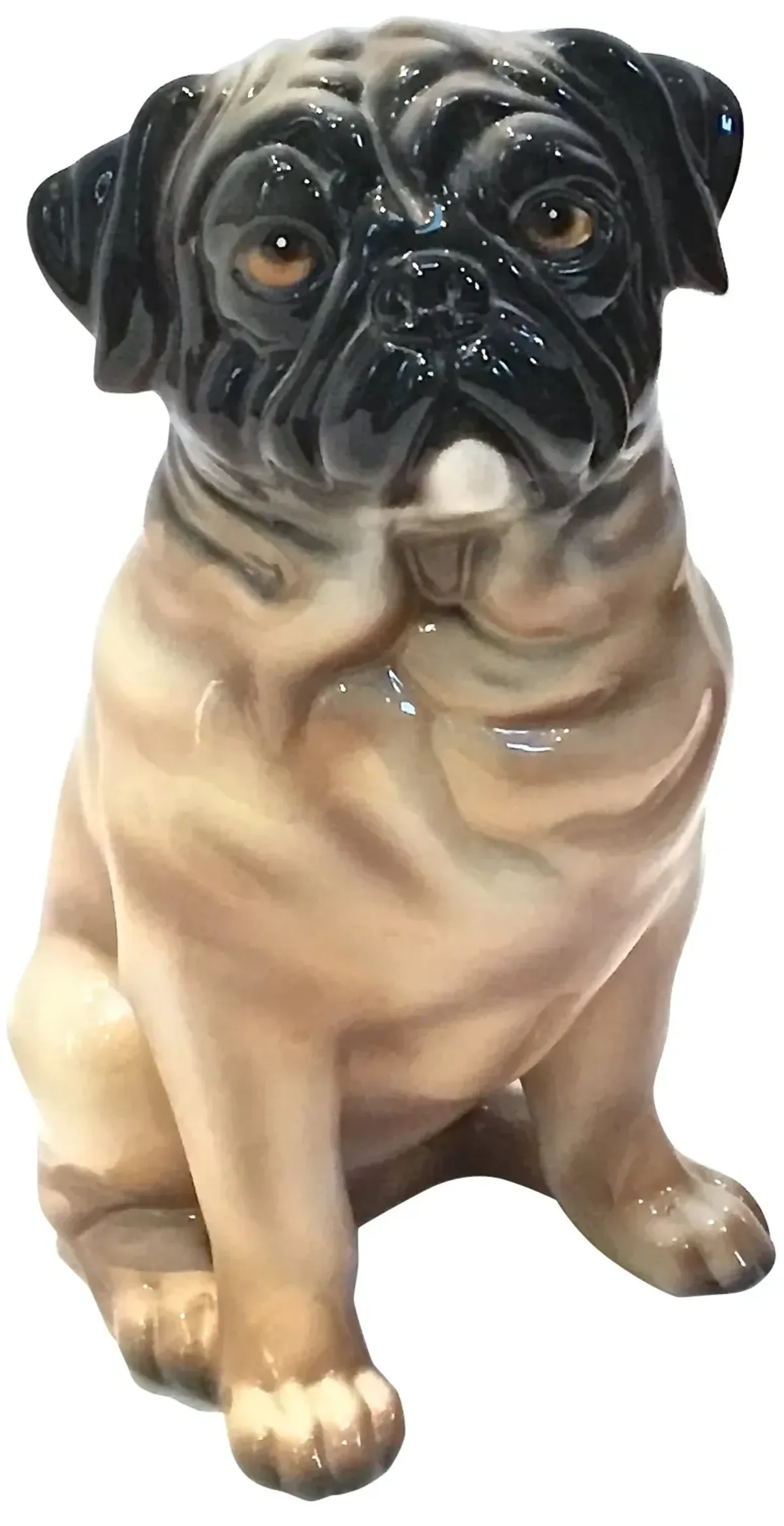 Large Pug Ceramic Figure - Vermilion Designs - Beige