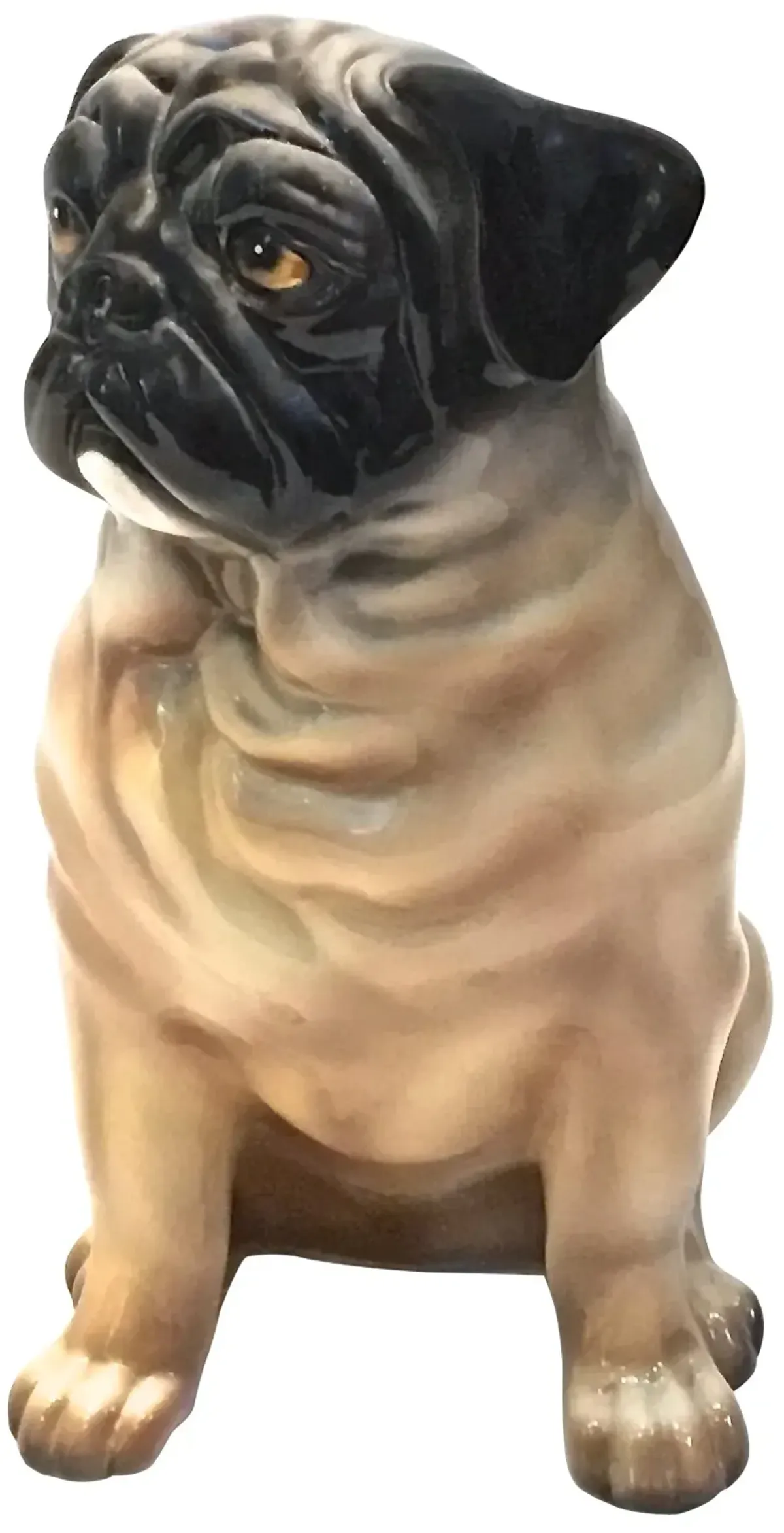 Large Pug Ceramic Figure - Vermilion Designs - Beige