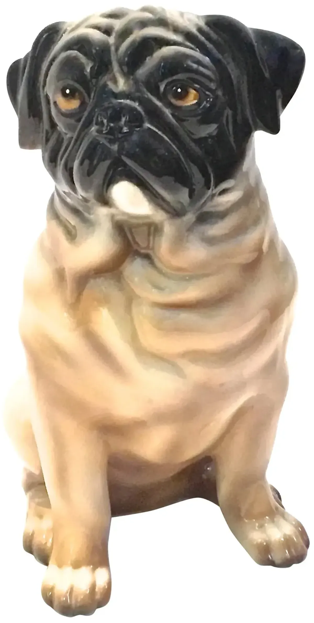 Large Pug Ceramic Figure - Vermilion Designs - Beige