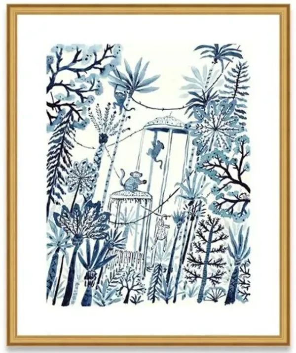 Vikki Chu - Monkeys Painting - Blue