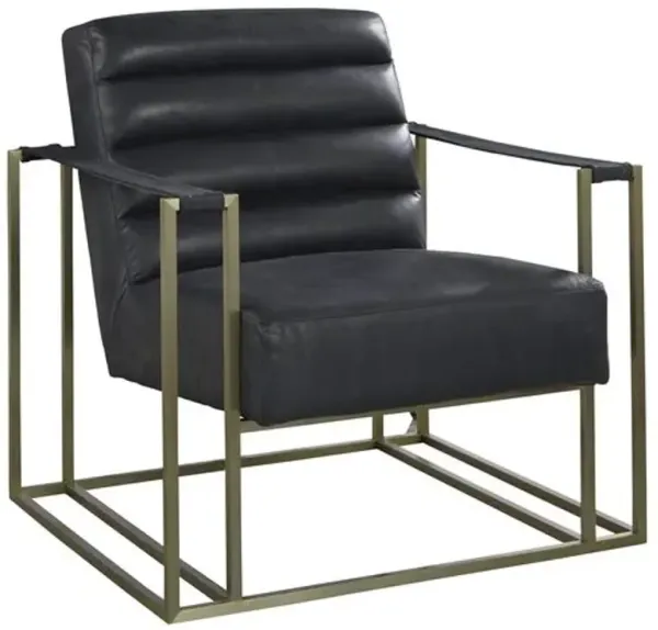 Jensen Accent Chair - Black Leather, Comfortable, Durable