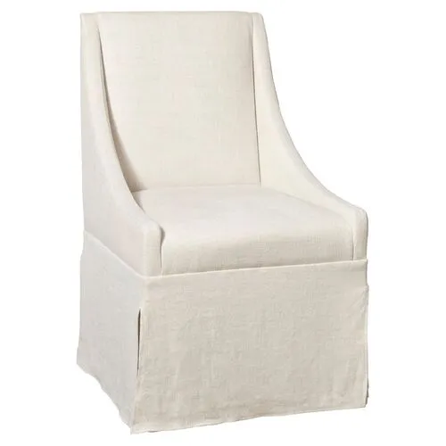 Towsend Skirted Armchair - Ivory Linen