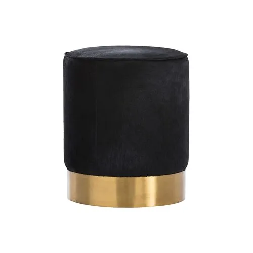 Pratt Drum-Style Ottoman - Black - Arteriors