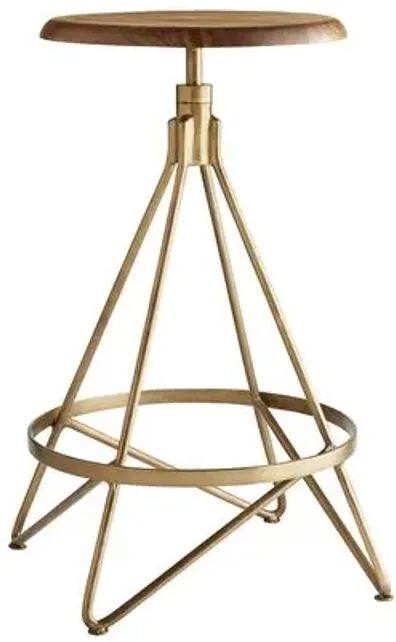 Wyndham Counter Stool - Antiqued Brass - Arteriors