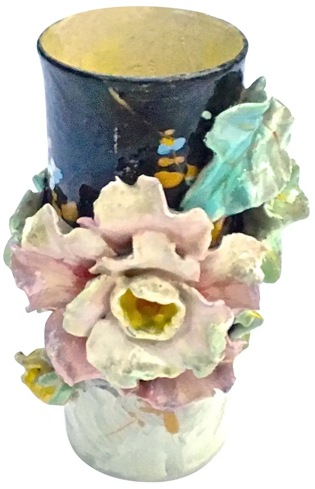 French Majolica Vase - Vermilion Designs - Blue