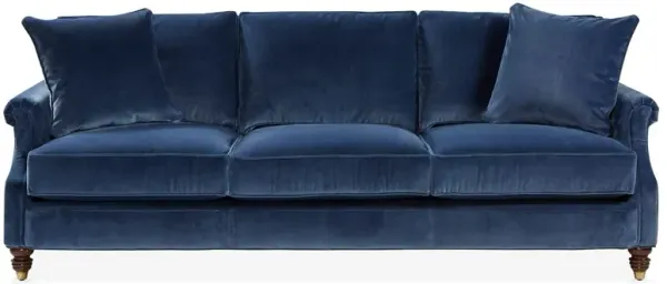 Webster Velvet Sofa, Marine Blue
