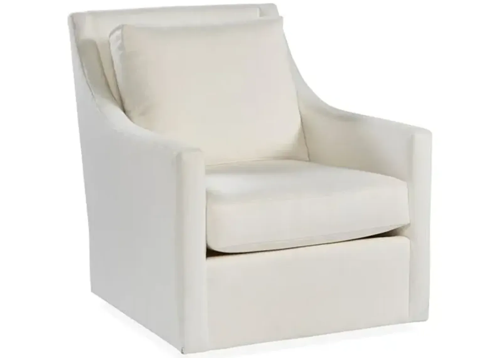 Fairfax Swivel Accent Chair - White Crypton - Miles Talbott - Handcrafted, Comfortable, Durable, Cushioned