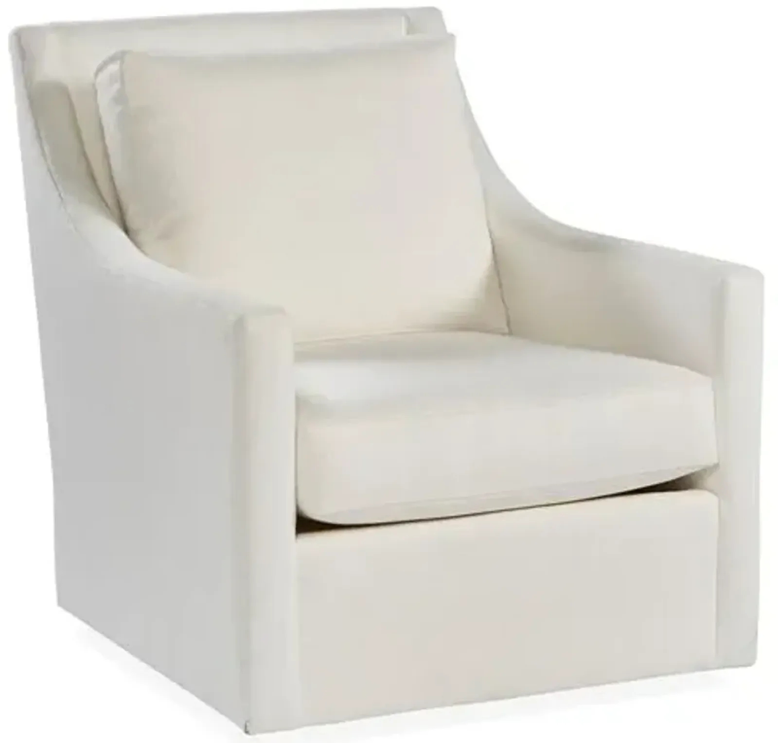 Fairfax Swivel Accent Chair - White Crypton - Miles Talbott - Handcrafted, Comfortable, Durable, Cushioned