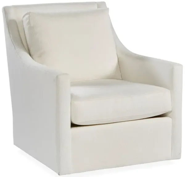 Fairfax Swivel Accent Chair, White Crypton