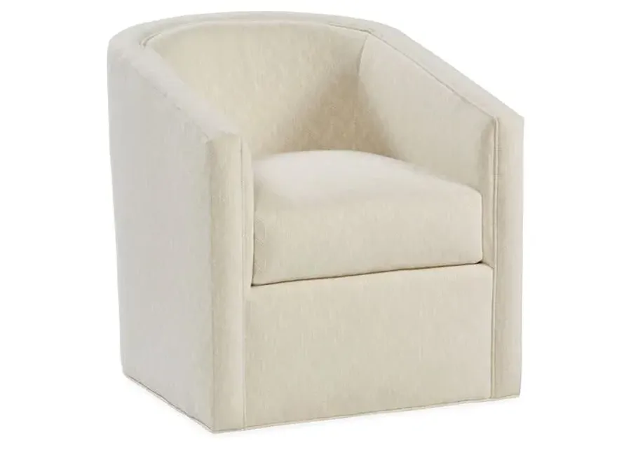 Monica Swivel Club Chair - Parchment Crypton - Miles Talbott - Hancrafted in the USA