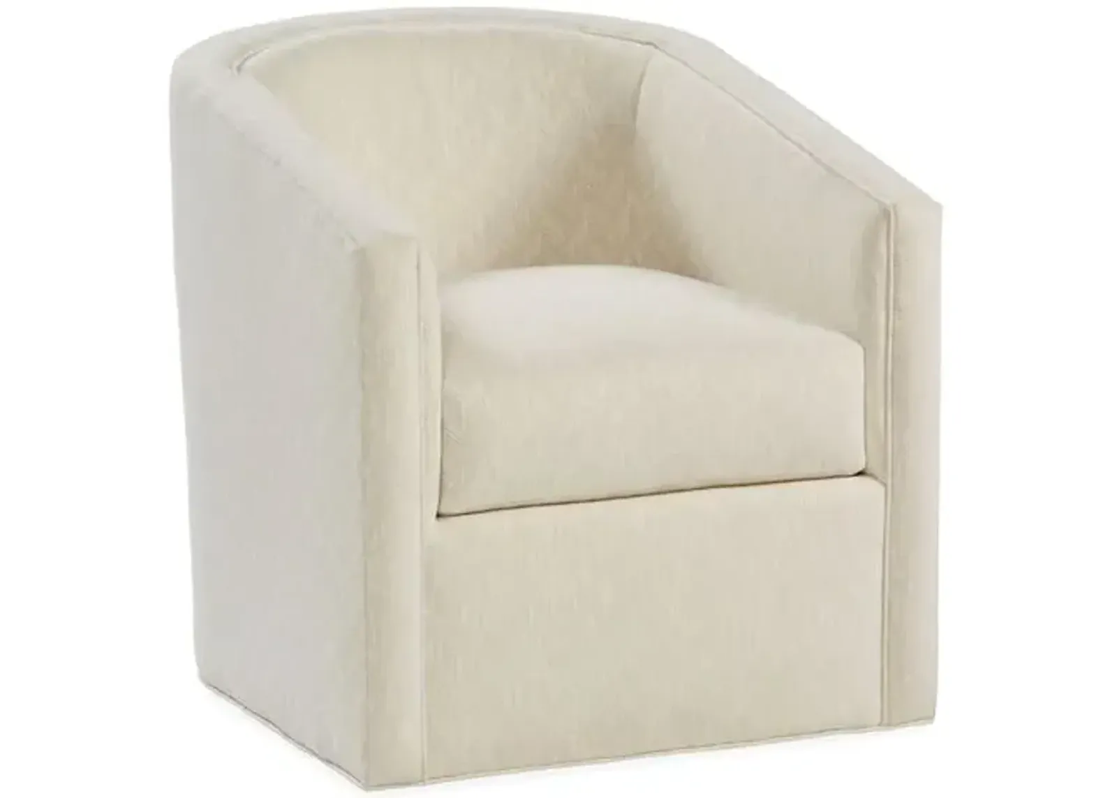 Monica Swivel Club Chair - Parchment Crypton - Miles Talbott - Hancrafted in the USA